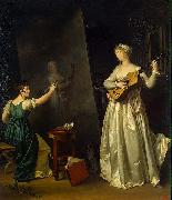 Artist Painting a Portrait of a Musician Marguerite Gerard